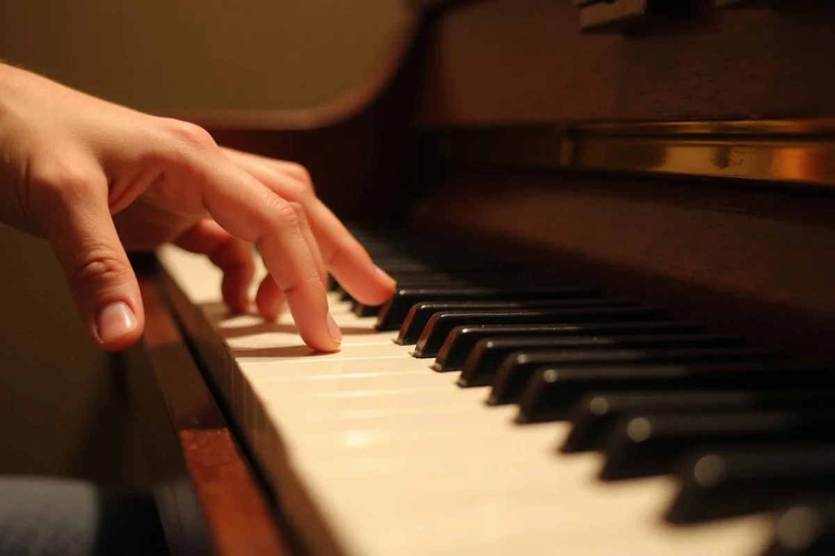 Playing middle C while listening carefully