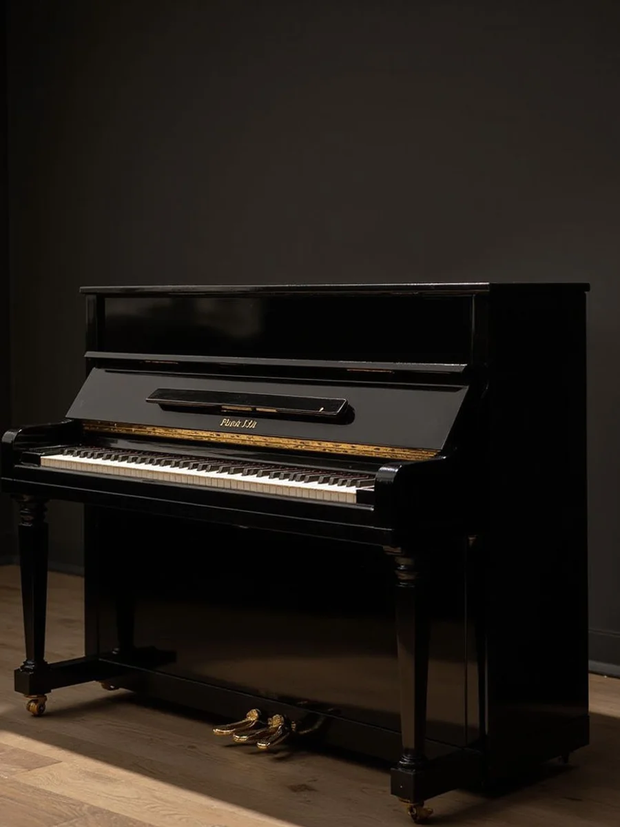 Yamaha upright piano on the Harrogate showroom floor