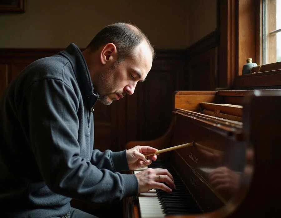 James listening during a tune