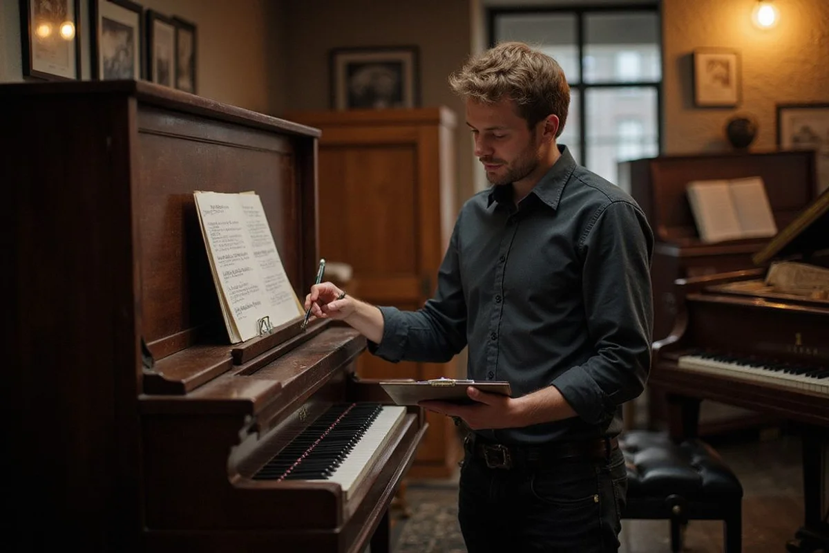 James making notes during a warranty service visit