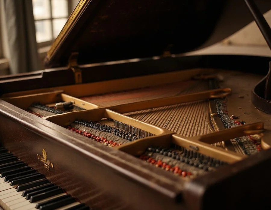 Pre-loved Yamaha U1 with top lid open